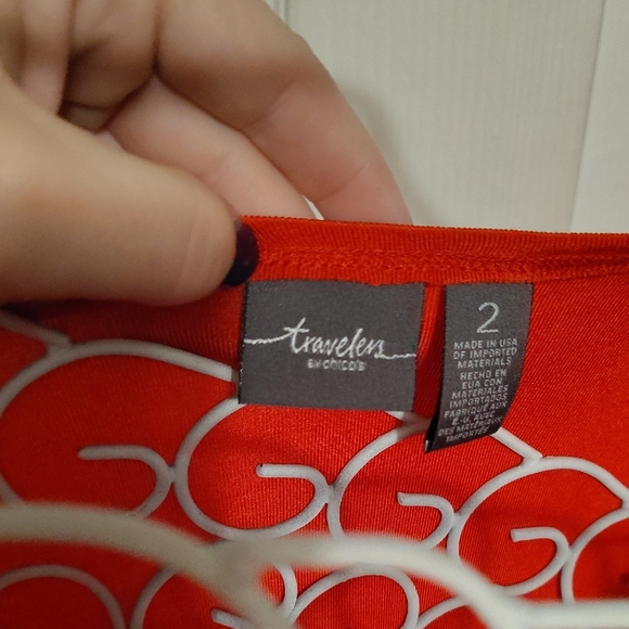 Chic Red Long Sleeve Women's Top - Picture 6 of 6